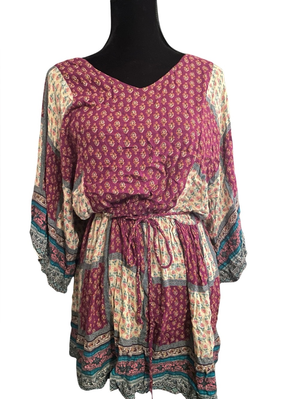 Vintage American Eagle Outfitters Purple and Orange Patterned Dress